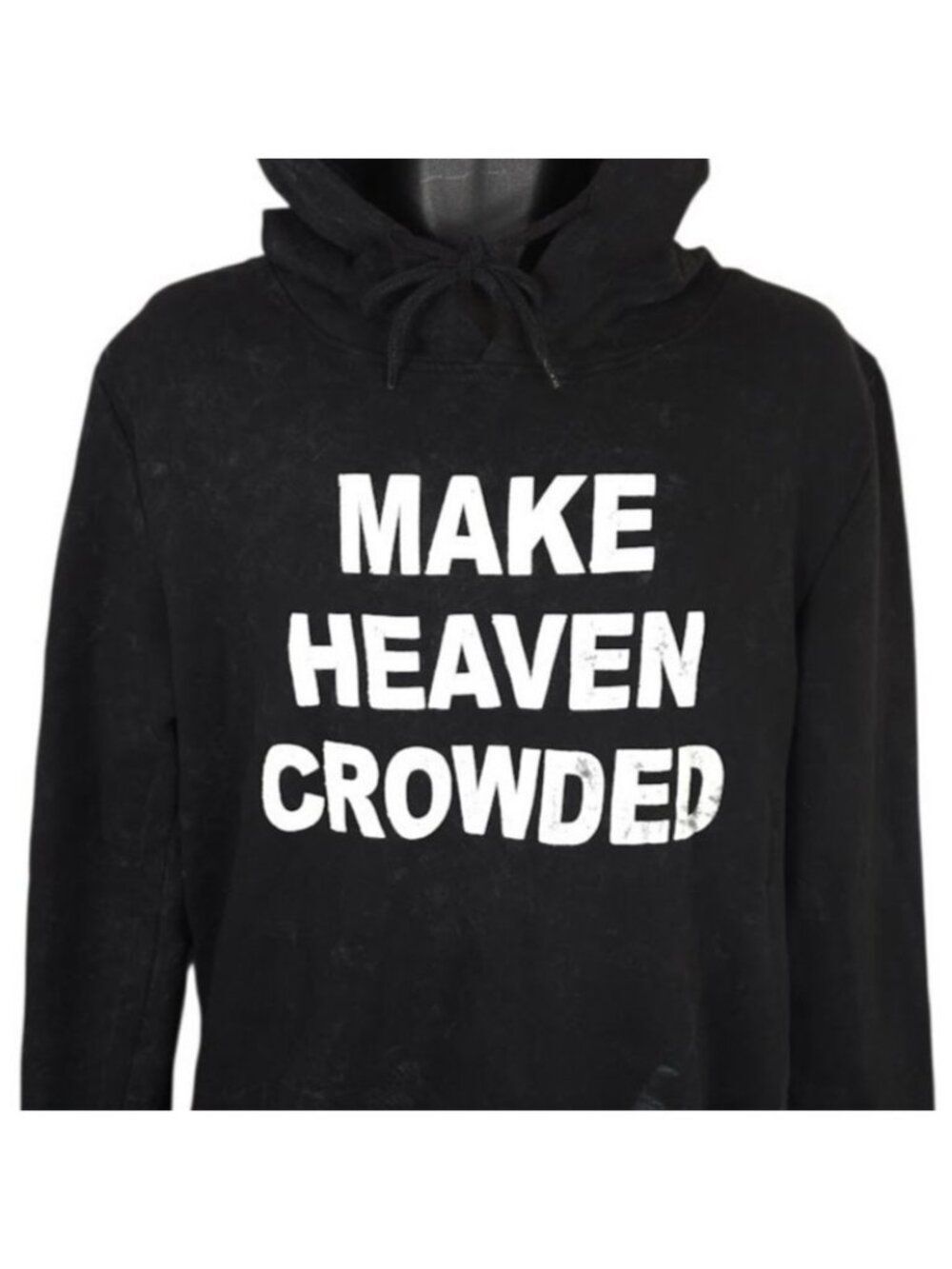 Christian Sweatshirt Hoodie Mens Size Medium Black Make Heaven Crowded